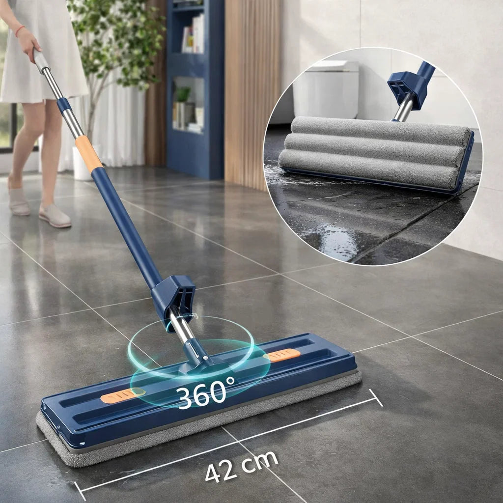 RentFlow 360 – 3-i-1 golvmopp med 4 mikrofiberdukar