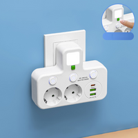 StrömKlar – Kompakt grenuttag med USB-portar och nattlampa