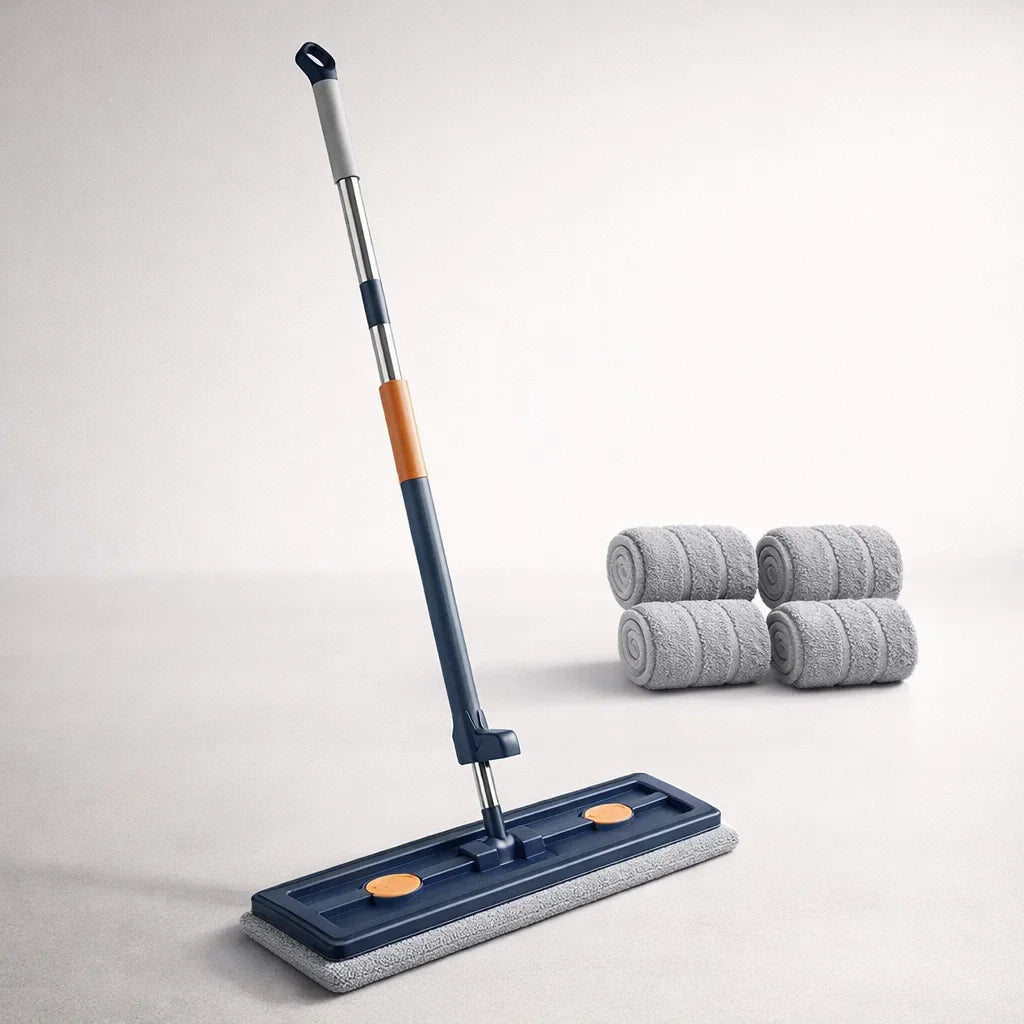 RentFlow 360 – 3-i-1 golvmopp med 4 mikrofiberdukar