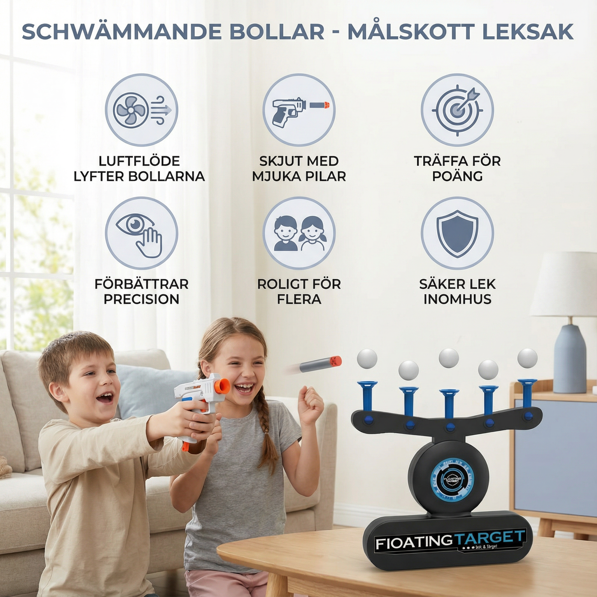 TräffLjus – Interaktivt precisionsspel med svävande bollar