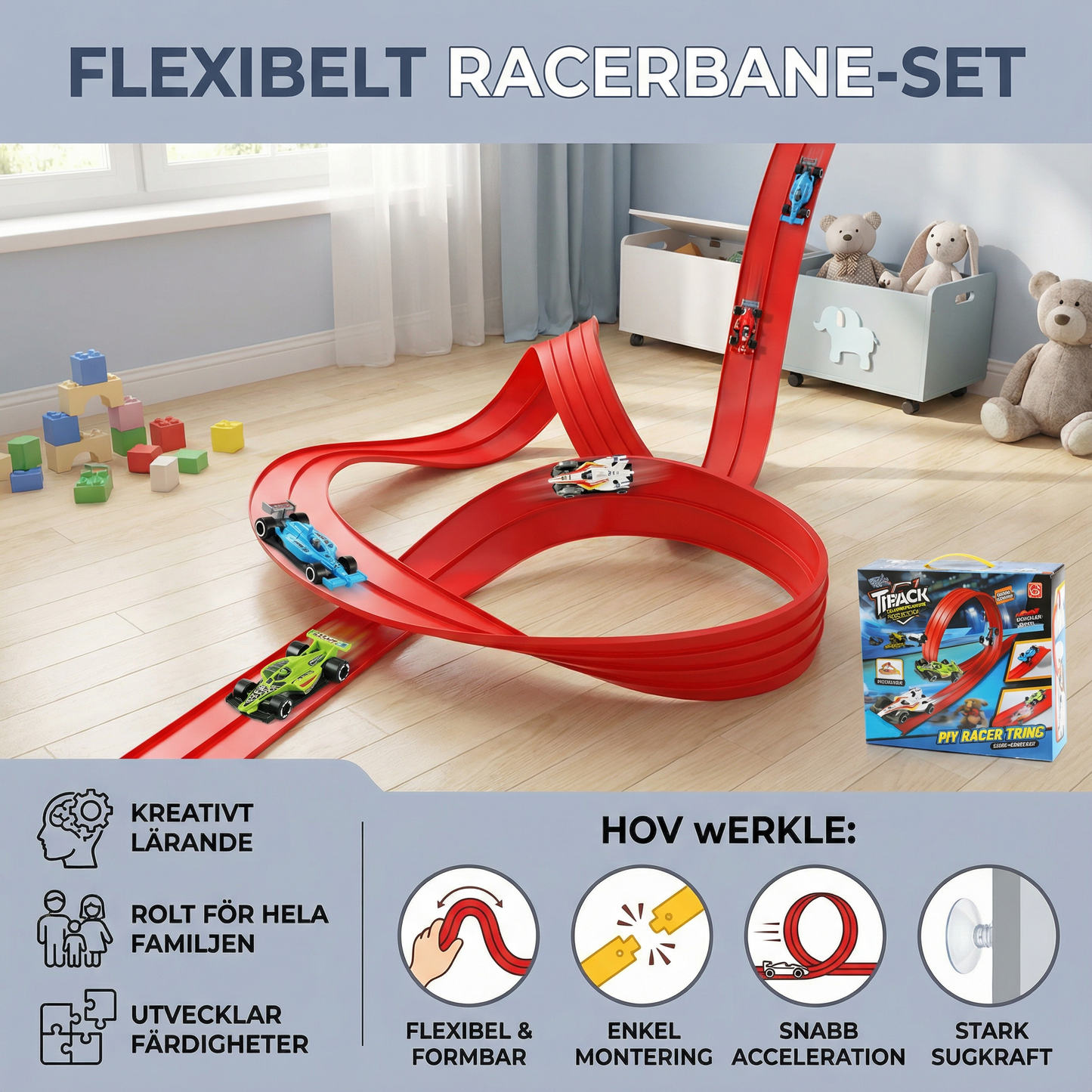 BanaFlex – Flexibelt bilbaneset för kreativ och varierad lek